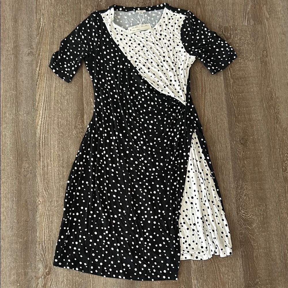 Spense Black and White Polka Dot Dress